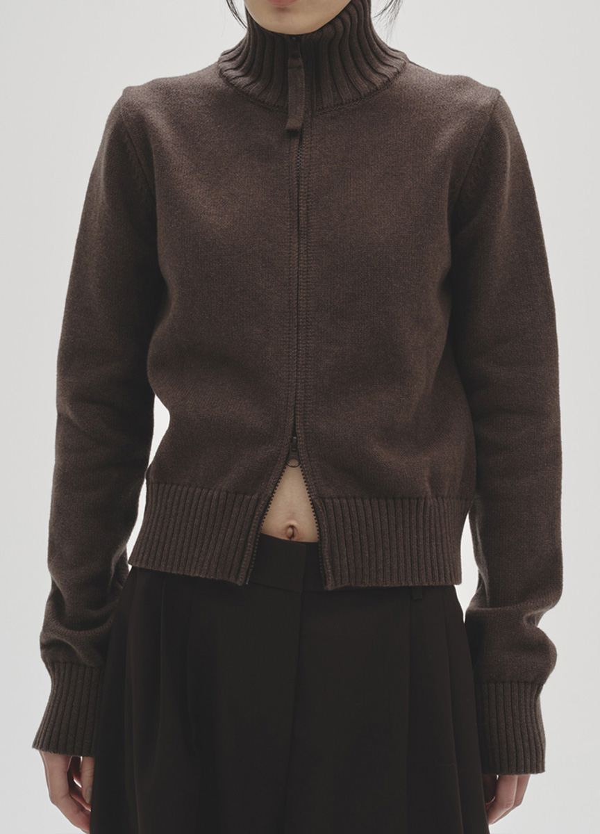 立領拉鍊針織上衣